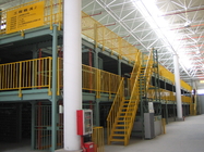 Gelbe Mehrstufige Mezzanine-Rack für eine effiziente Raumnutzung